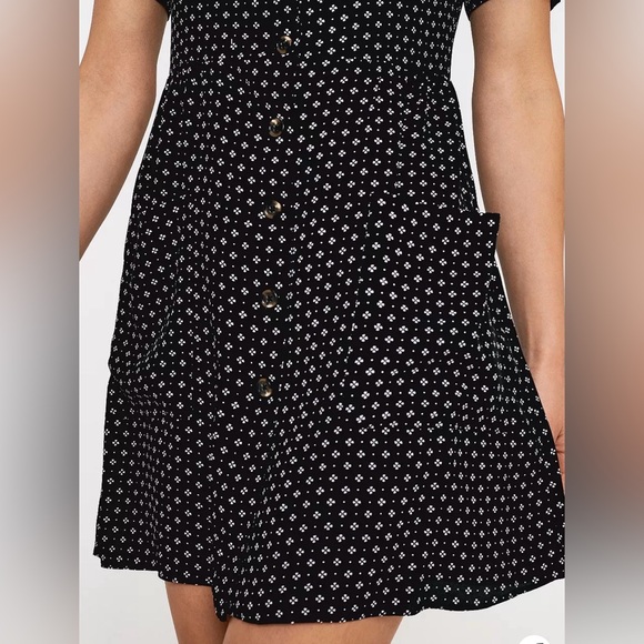 Urban Outfitters UO Dot Floral Mini Shirt Dress Short Sleeve Button Collared S - Picture 3 of 9